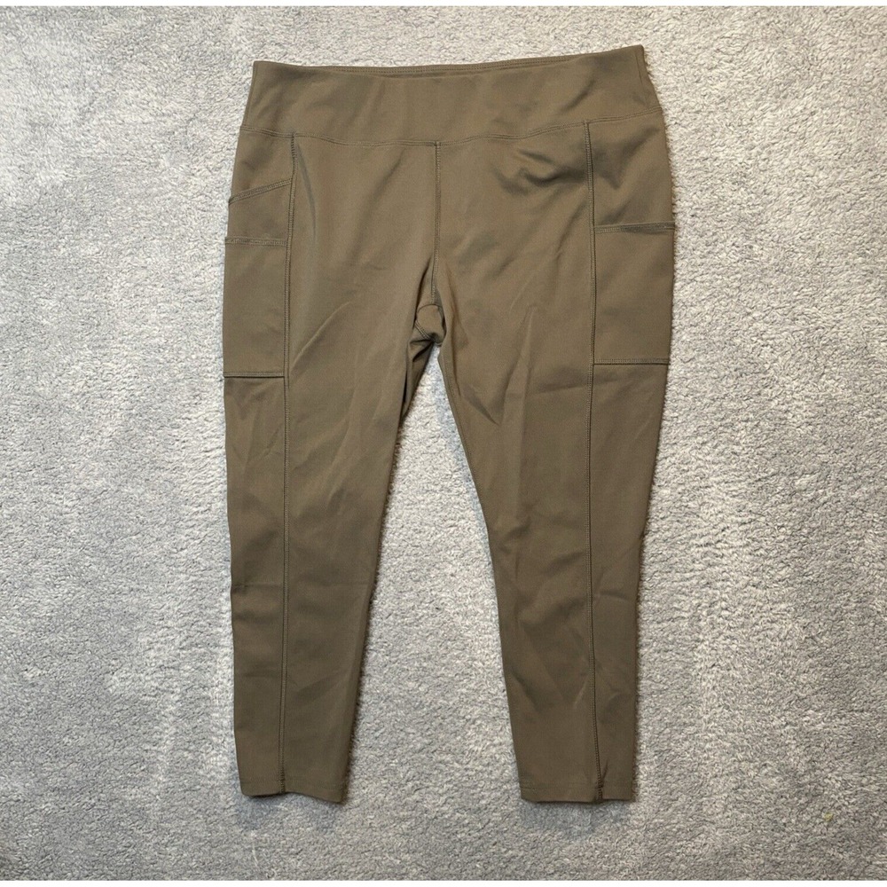 Carhartt Force Fitted Leggings Size XL Lightweight Ankle Army Green Athleisure‎